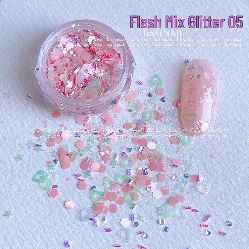 Korean Style Sequin Nail Art: Sparkle Stars, Hearts & Starburst Glitter