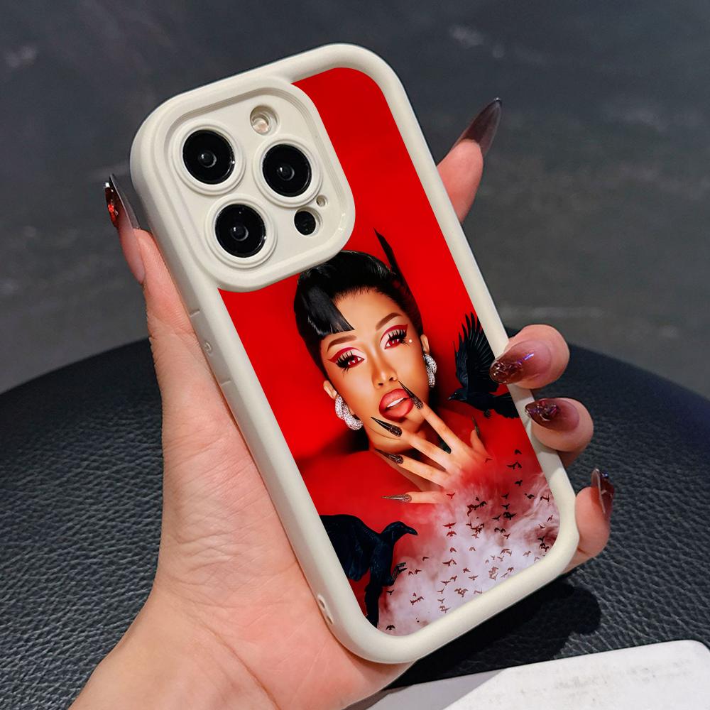Cardi B Thicken TPU Mobile Phone Case for iPhone 17 16 15 14 13 12 11 Air Pro Max Plus Colorful Cover