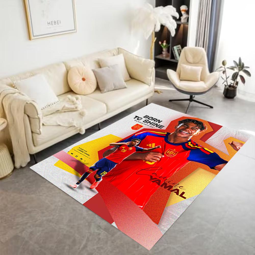 Yamal's Future Football Floor Rug Office Rug Suitable for Decorate room Dormitory Game Room Dining Room Anti-slip Rug Decorate Offices Gift for