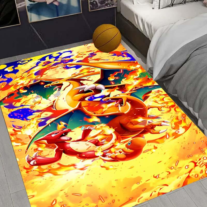 Charizard Charmander Pokemon Living Room Non-Slip Area Rug Soft Carpet for Bedroom Kids Playroom Sofa,Home Decor Doormat Gift-22