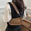 Retro Solid Color Simple Casual New High Fashion Versatile Commuter Shoulder Underarm Messenger Bag Woman