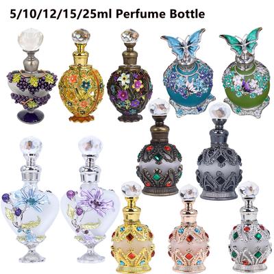 5/10/12/15/25ml Luxusní skleněná lahvička na parfém pro doplnění esenciálního oleje Arabský design Prémiový dávkovač aroma olejů Velkoobchod