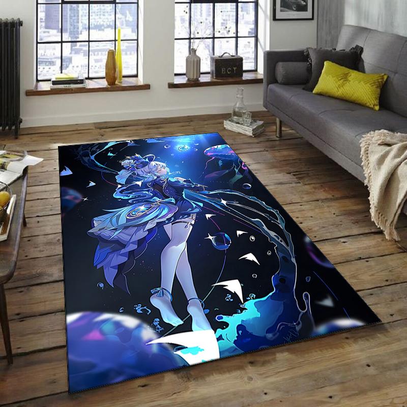 1pc Genshin Impact Furina1 Design Area Rug - Non-Slip, Soft & Cozy Floor Mat for Living Room, Bedroom, Office - Indoor/Outdoor Decorative Carpet