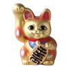 Ale-net Maneki-neko (Beckoning Cat) Good Luck W10×D7.5×H13.5cm Maneki-neko Size 4 Gold Ceramic Tokon