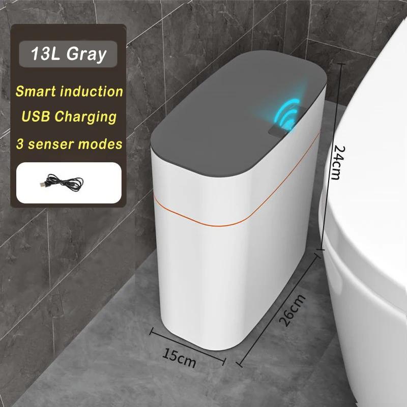 13L/16L Smart Trash Can Smart Sensor Electric Automatic Open and Close USB Waterproof with Sensor Smart Home Bathroom Toilet
