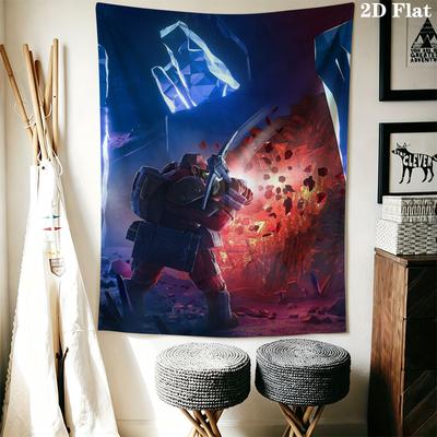 Deep Rock Galactic Wall Tapestry Aesthetic Wall Hanging Printed Fabric Blanket Decorative Tapestries for Bedroom Living Room Home Decor