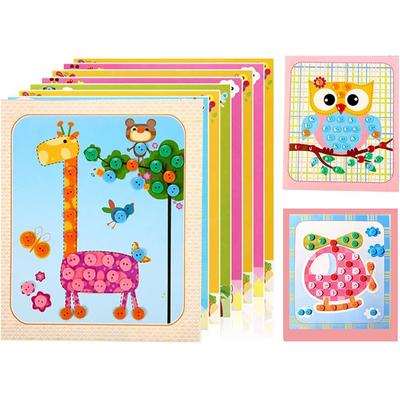Knopfaufkleber, Zeichnung, Mosaikaufkleber, Kunst-Kits für Kinder, Knopfkunst, klebrige Knöpfe, Vorschul-Kunstunterricht, Spielzeug, Früherziehung, Geschenk