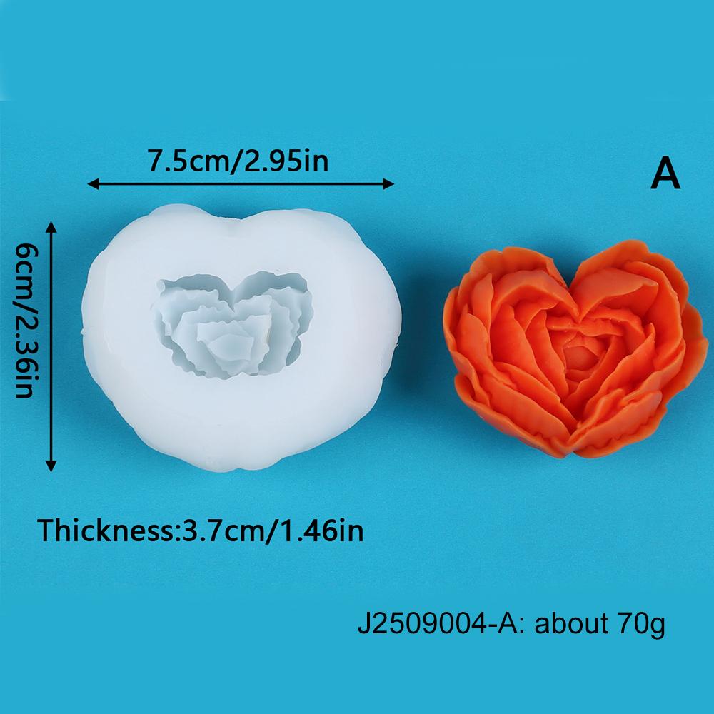 Heart Flower Silicone Candle Mold for Valentine’s Day 3D Love Rose Aromatherapy Handmade Soap Plaster Ornament Craft Making Mold