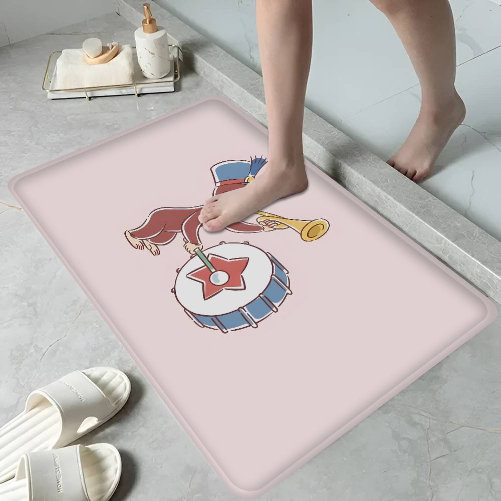 MONKEY CARTOON C-Curious GeorgeS Hallway Carpet Non-Slip Laundry Room Mat Laundry Decor Balcony Child Living Room