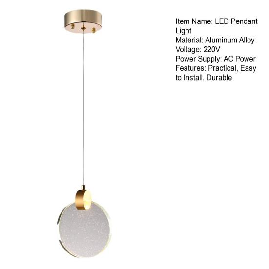Modern LED Pendant Light Circular Pendant Lamp 3 Color Temperatures Easy To Install Decorative Chandelier Long Hanging Light