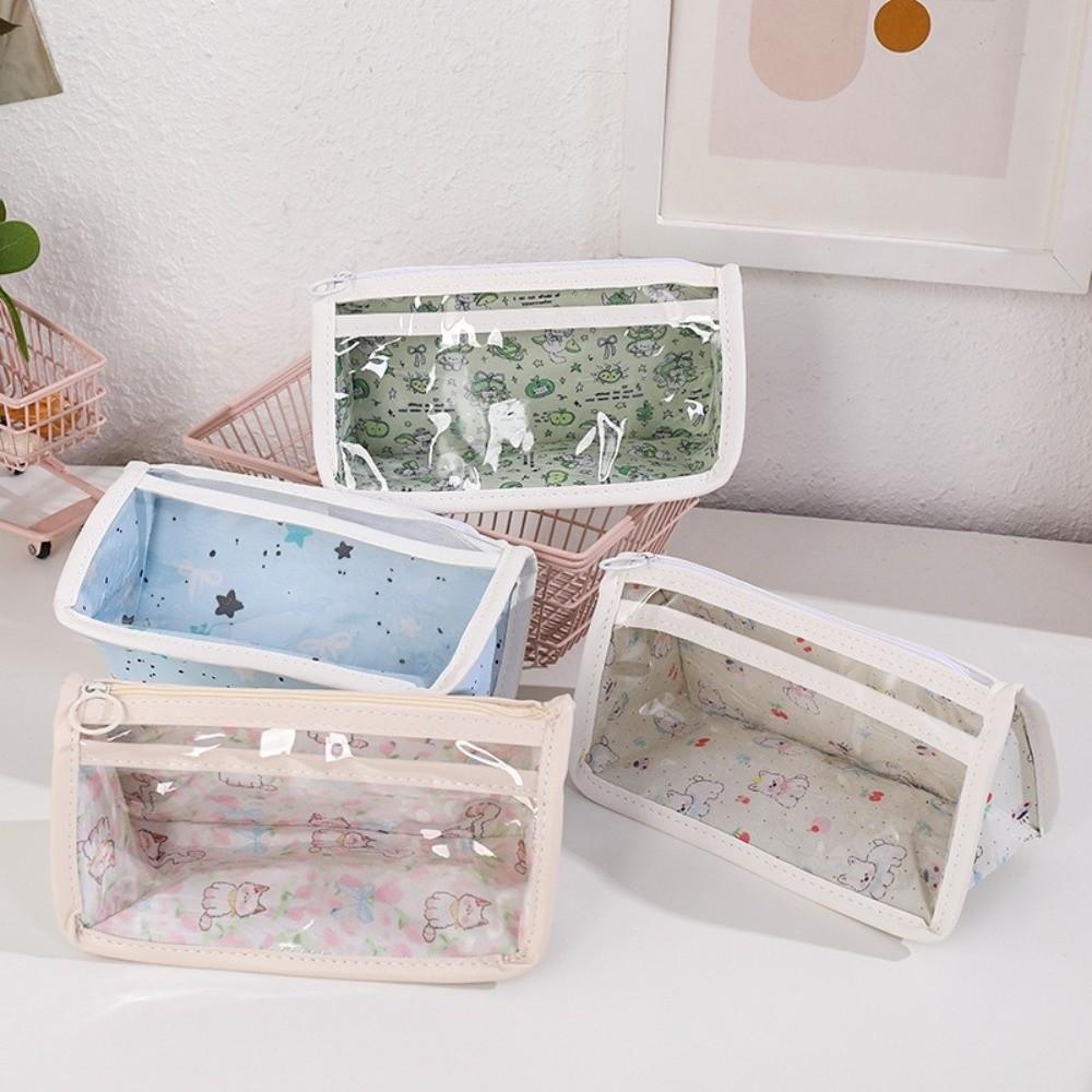 Multifunctional Transparent Pencil Case Large Capacity Cosmetic Bag New Stationery Pouch