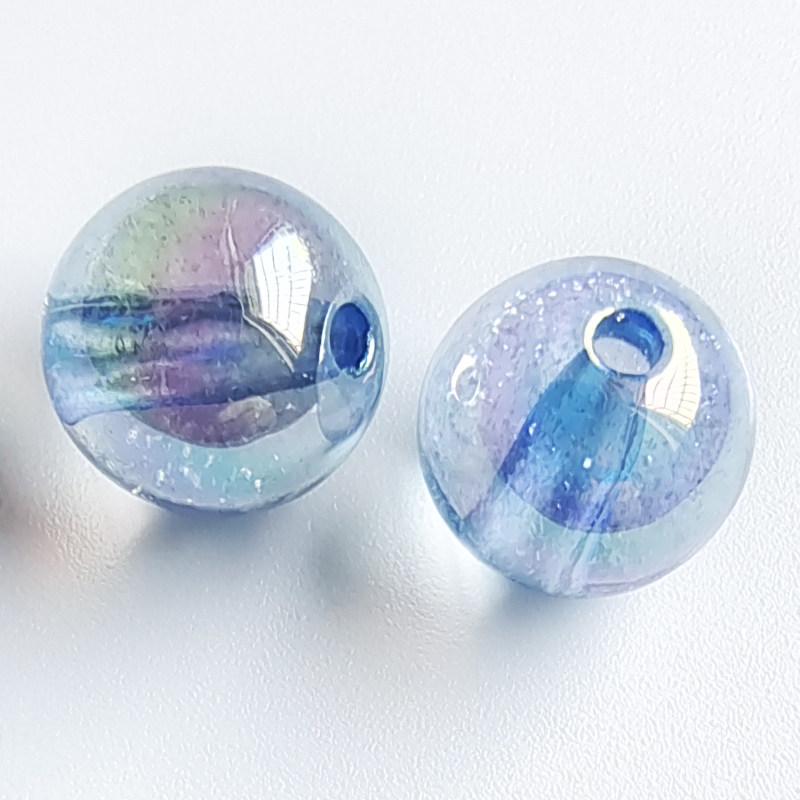 10/12mm Colorful Transparent UVAB Crystal Glitter Beads for DIY Jewelry
