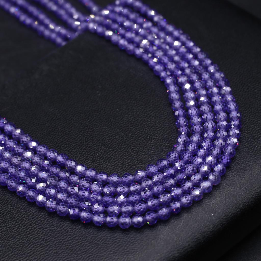 Natural Stone Faceted Beads Zircon Small Beads 4 MM Charms For Jewelry Making DIY Necklace Bracelet Earrings Accessory