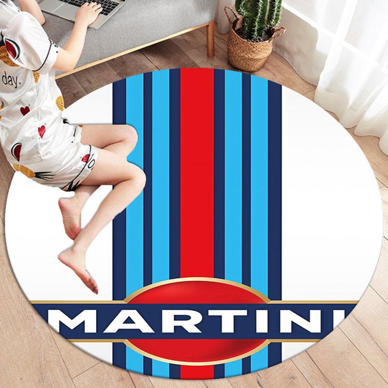 Martini Racing Round Area Rug,Carpet Rug for Living Room Bedroom Sofa Playroom Decor,Non-slip Floor Mat