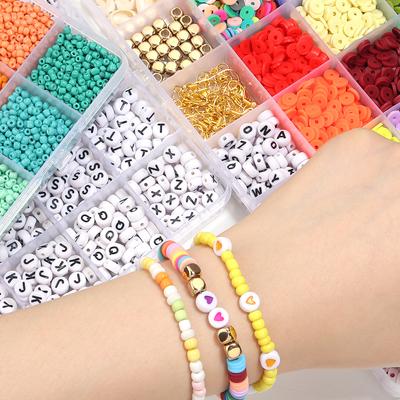 28/48 Grids Glass Beads Seed Beads Polymer Clay Beads Loose Spacer Beads Jewelry Making Kits DIY Necklace Bracelet Beads Kit