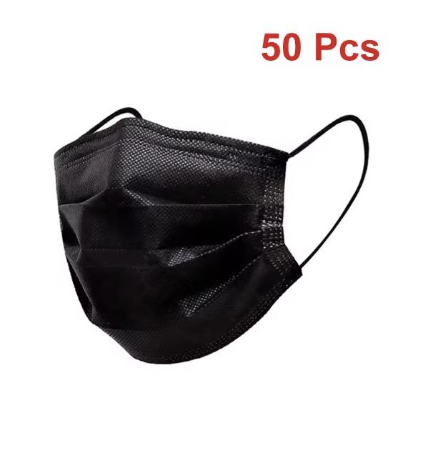 Masks 3-layer Mask Face Masks Melt Blown Cloth Disposable Anti-Dust Protective Masks Earloops Mouth Mask Black Mascarillas