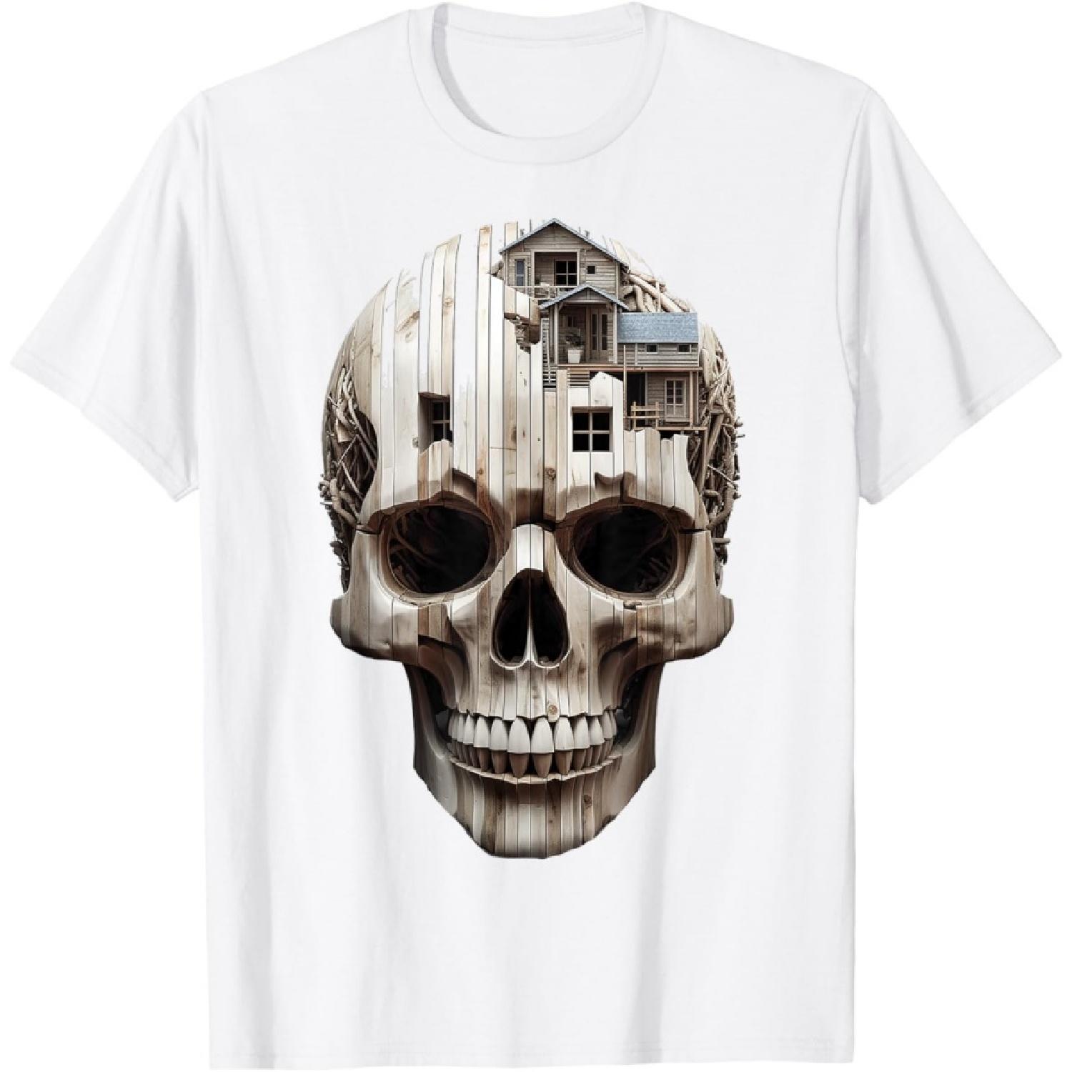 Абстрактная Графика Череп Любитель Дома Скульптура Искусство Череп Футболка S