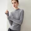 Women's 100% Pure Cashmere Striped Slim Fit Half-High Neck Sweater, Warm Autumn & Winter Knit Base Layer