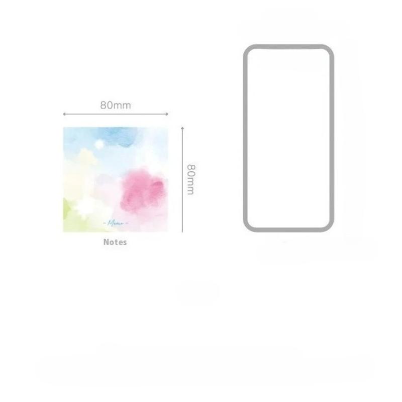 100 Sheets Romantic Illusion Gradient High Aesthetic Value Sticky Notes Ins Non-Sticky Memo Paper Notebook Writing Pad Material