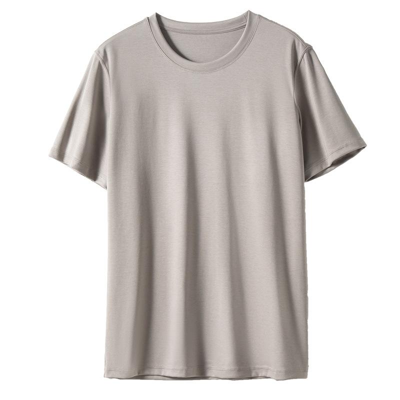 Mulberry silk mercerized short-sleeved T-shirt men's summer new Lenzing Modal half-sleeved bottoming shirt casual loose T-shirt
