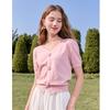 Betu Women's V-Neck Floral Short Sleeve Knit Top