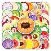 50 Sheets of Cute Fruit & Veggie Waterproof Face Stickers