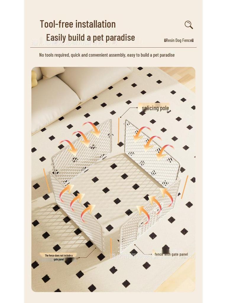 Pet Dog Fence: Indoor Isolation Gate for Small, Medium, and Large Dogs - Durable Resin Construction