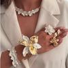 European and American Cold Wind Metal Iris Bracelet Female Retro Personality Exaggerated White Bohemian Flower Bracelet