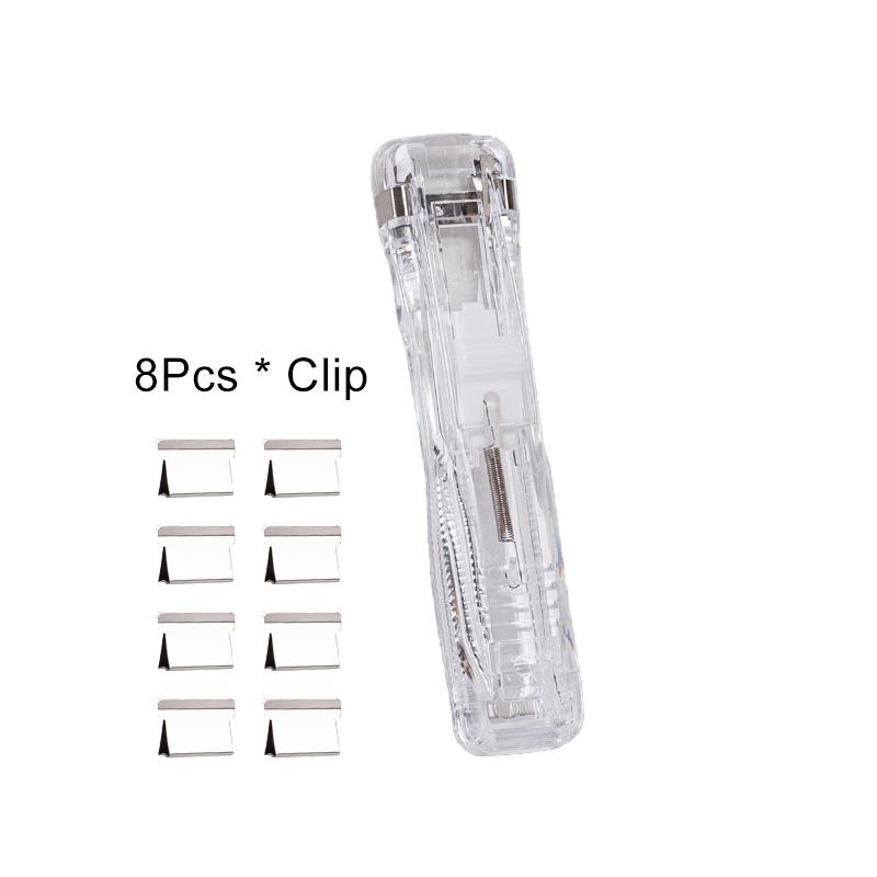 1PC Mini plastové školní potřeby Ruční sponkové vázací nástroje Tlačná sešívačka na dokumenty