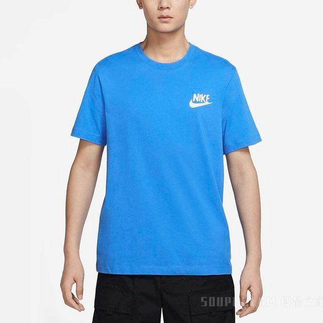 Nike T Shirts Men's Blue Crew Neck Moderate Straight Fit DR7810-435