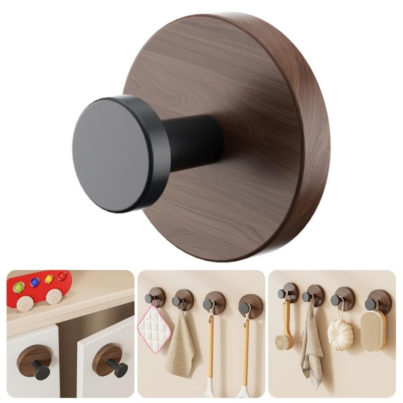 Nicht bohren Saugknapfhaken Holztexturdesign Abnehmbarer Wandhaken Wiederverwendbarer Saughaken Upgrades für Badezimmer Küche