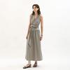 WEDNESDAY DELIGHT Wd_Tie Waist Halter Top And Skirt Set_Gray