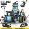 Giant Police Station Architecture Building Blocks Airplane Motorcycle Police Car Building Blocks DIY Children Toy Holiday Gift
