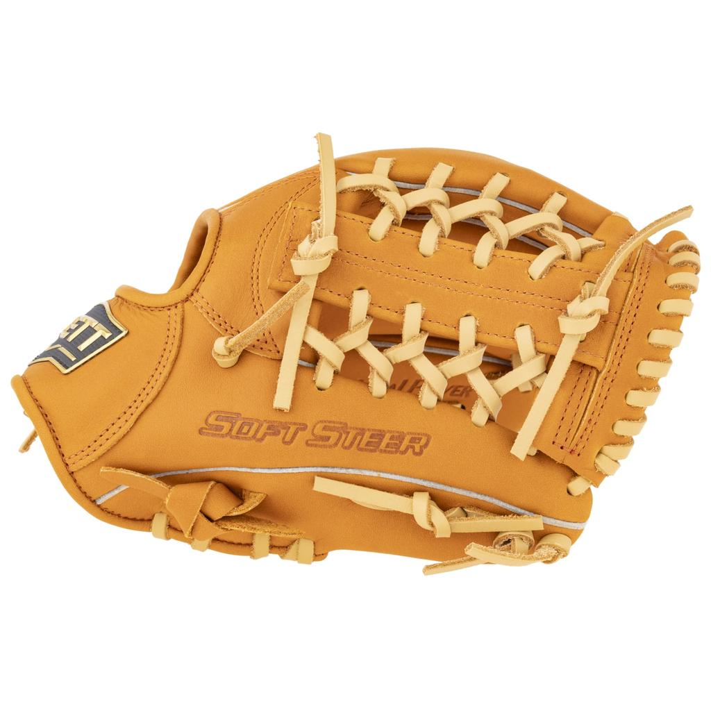 ZETT Youth Soft Steer Baseball Soft Brown x Pastel Size L heights BJG742640 Glove, All-Around, Right-Handed Throw, Brown, (For 140-155cm),