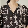 DIMANAF New 2026 Women Plus Size Spring Summer Beach Dress Vintage Floral Print Black Long Dress Loose Oversize Maxi