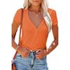 T-shirt Sexy da Donna con Scollo a V Primavera Estate Manica Corta Top