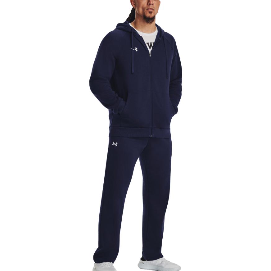 Under Armour Solid Logo Hoodie Long Sleeve Men Tops Blue 1379767-410