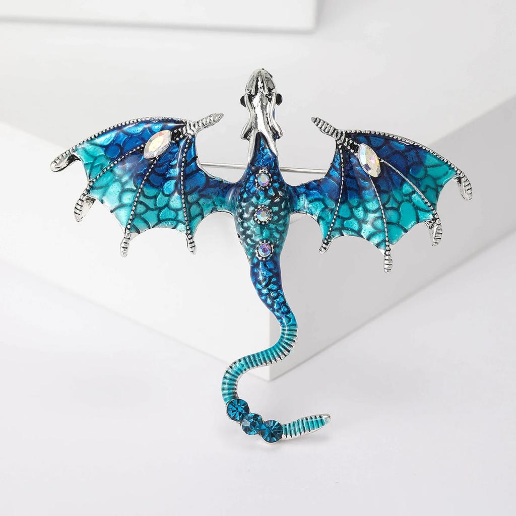 Enamel Flying Dragon Brooches for Men Dragons Pins 8-color Available Office Party Friend Gifts Accessories