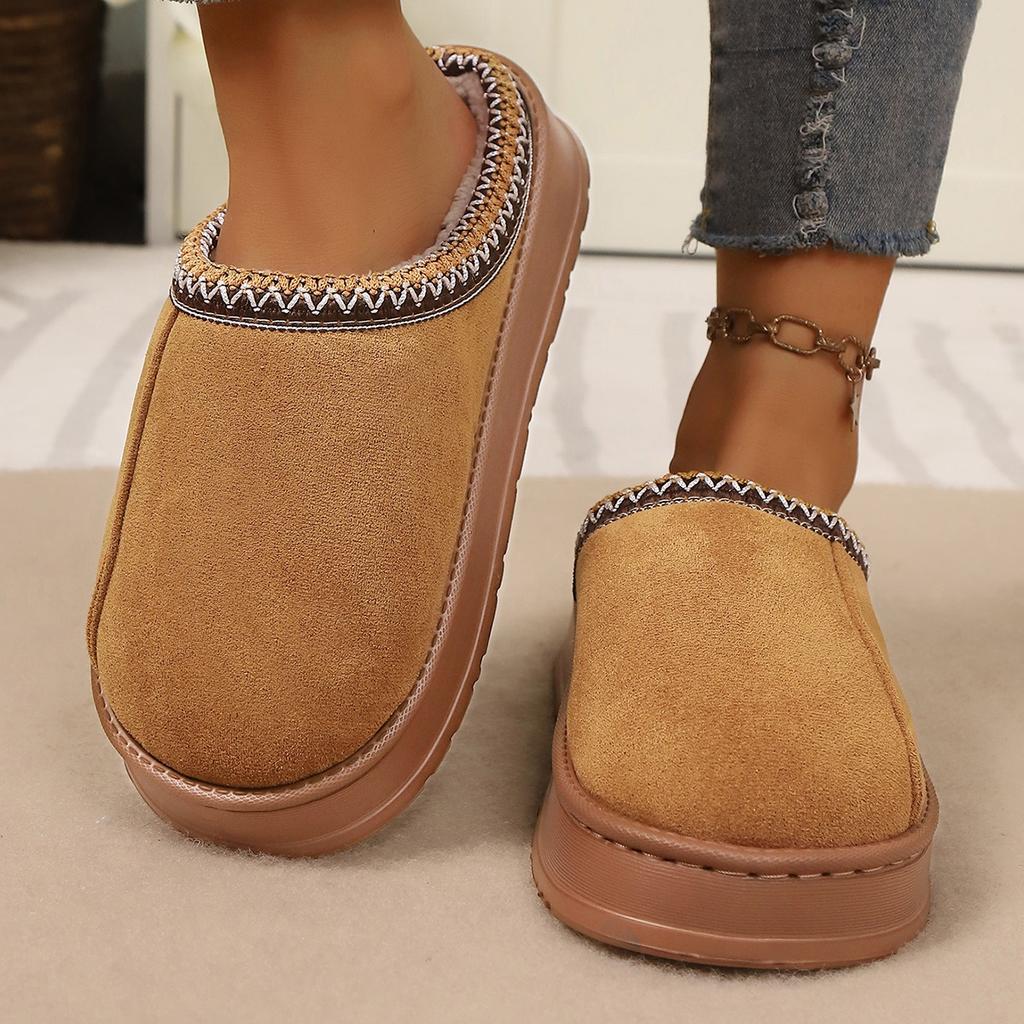 Cotton Slippers for Couples Indoor, Home Plush Winter Home Anti Slip Women's Warm Men's Slippers Autumn and Winter