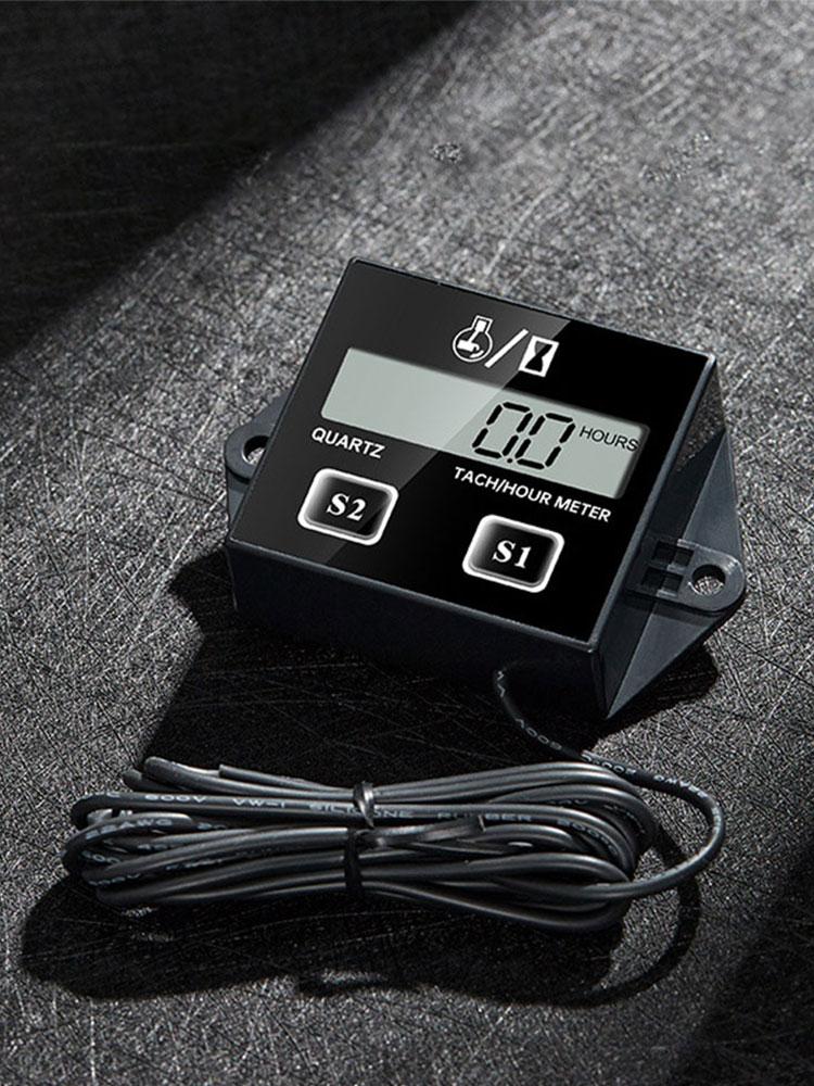 Digital Tach Hour Meter Tachometer Car Motorcycle Tach Hour Meter Tachometer Gauge for Motorcycle Motor Stroke Engine Lawn Mower