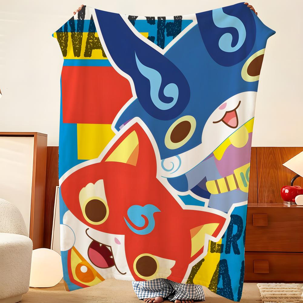 Game Y-Yo k-kai W-Watch Throw Flannel Throw Blanket, Lightweight Cozy, Durable Washable cute Cool