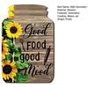 Artistic Wall Decor Panels Mason Jar Shape Decoration, Wooden Art with Sunflower Print, Restaurant Ornaments Retro Rustic Hanging for Farmhouse