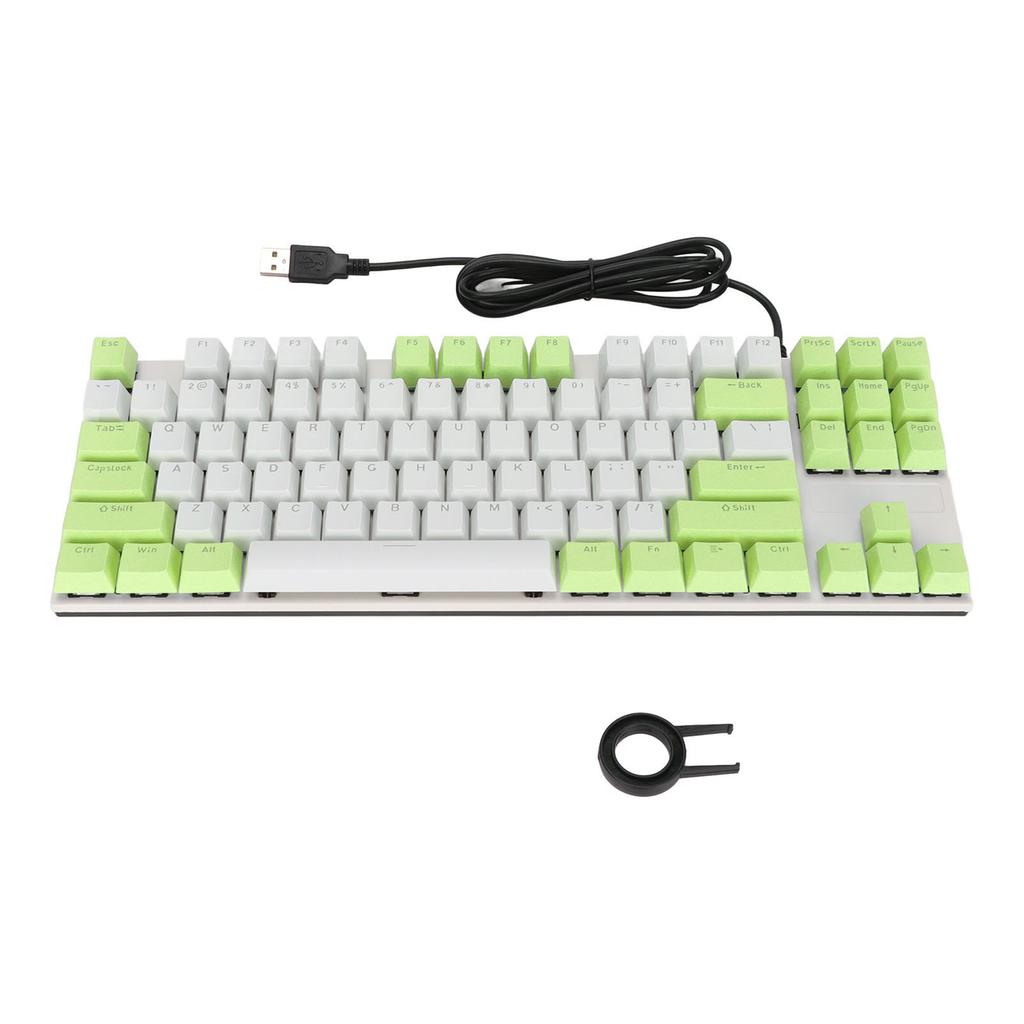 Mechanical Keyboard 87 Keys Blue Ergonomic Multicolor Backlight Design Gaming Keyboard for Typists