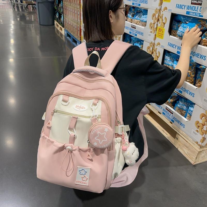 New Trendy Cute Girl Backpack Schoolbag Female Star Junior High School Girl High School Student Large Capacity Backpack