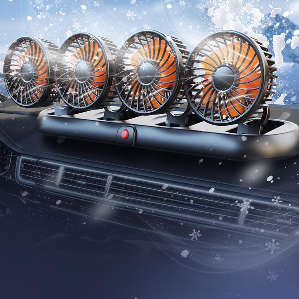 Car Fan 5/12/24V,360 Degree Rotatable Car Fan,Electric 3 Speed Two Head Fans,Strong Dashboard CoolCirculator Fan