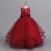Girls Party Evening Dress Skirt Flower Mesh Tutu Middle and Big Kids Long Christmas Performance Costume 632 Children's Princess