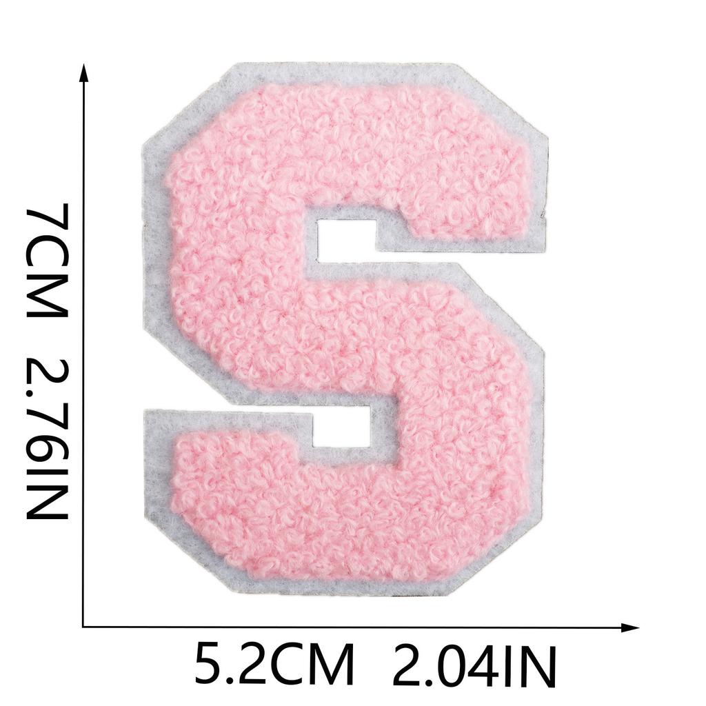 7Cm White Background Pink Character Embroidery Cloth Sticker English Towel Embroidery Letter Computer Embroidery Chapter Boy Embroidery Post