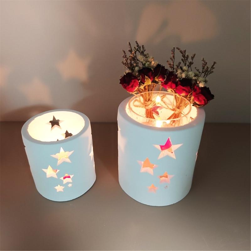 Stampi Portacandele a Forma Circolare Creativi Portacandele 3D Stampini in Silicone per Contenitori di Gioielli e Decorazioni per la Casa