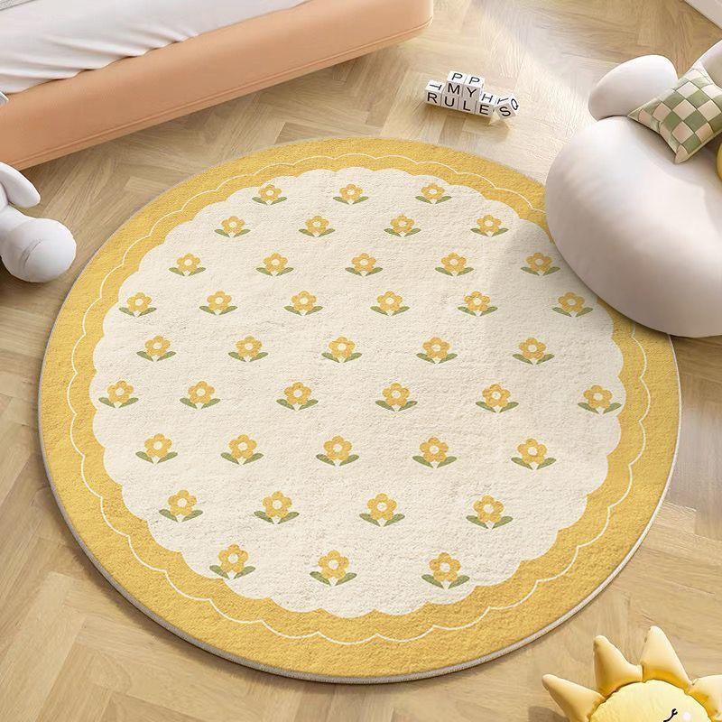 Round Carpet Cartoon Cute Carpet Living Room Sofa Round Floor Mat Clothing and Hat Room Dressing Table Mat