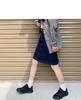 High-Waisted A-Line Denim Skirt: Women's Trendy 2024 Summer College Style